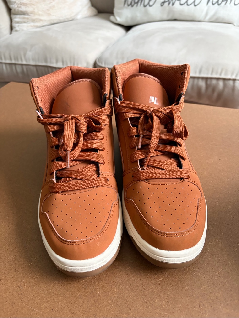Puma High-Top Sneakers in Burnt Orange